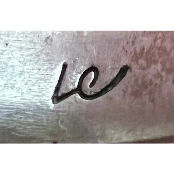 Signed LC Green Faceted Stone Ring Size 7 Boho Statement Tribal Style Abalone - Picture 3 of 12